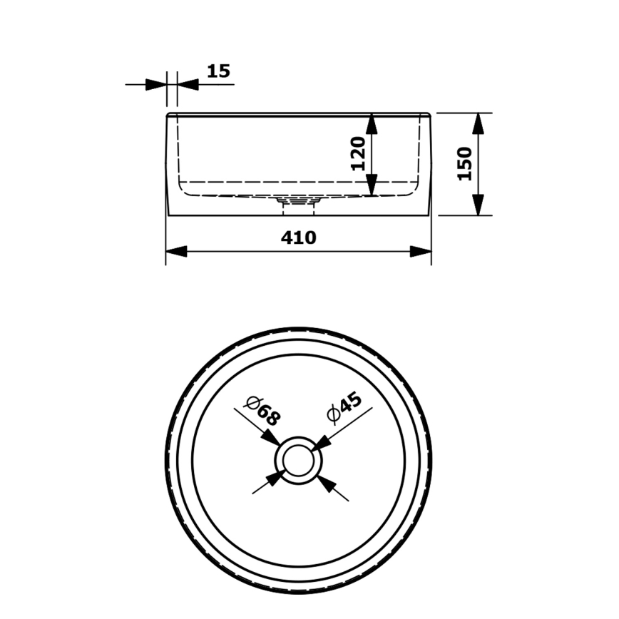 Sapho - Aufsatzwaschbecken PRIORI Ø 41 cm Keramik/blau