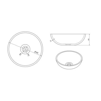 Sapho - Aufsatzwaschbecken PRIORI Ø 41 cm Keramik/braun