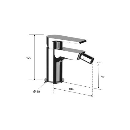 Sapho - Bidetarmatur KAI 12 cm Hochglanzchrom