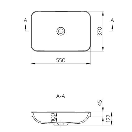 Sapho - Einbauwaschbecken ASOFFI 55x37 cm Marmor/Weiß