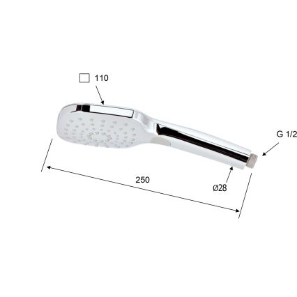 Sapho - Handbrause mit Knopfdruck, glänzender Chrom