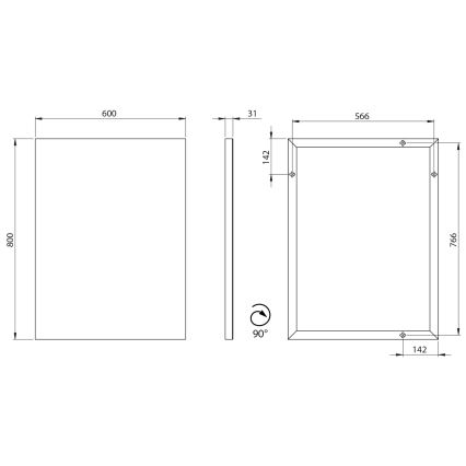 Sapho - Spiegel AROWANA 60x80 cm, glänzender Chrom