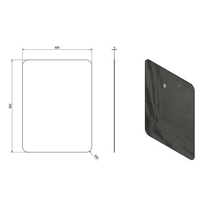 Sapho - Spiegel ISHAPE 60x80 cm