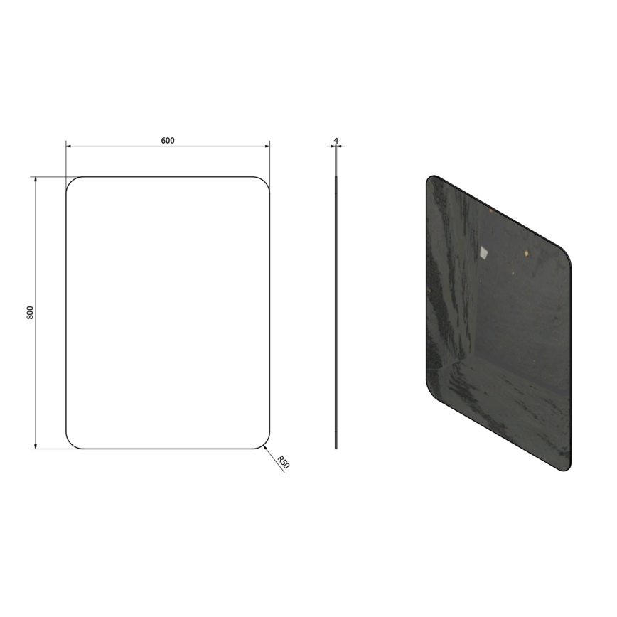 Sapho - Spiegel ISHAPE 60x80 cm