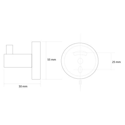 Sapho - Wandhaken X-ROUND 5,5x5 cm goldfarben