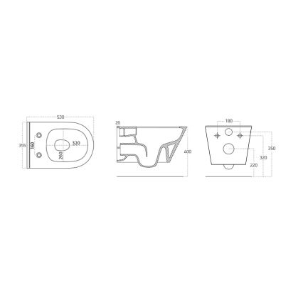 Sapho - Wandhängendes WC mit Bidetbrause AVVA CLEANWASH Keramik/weiß