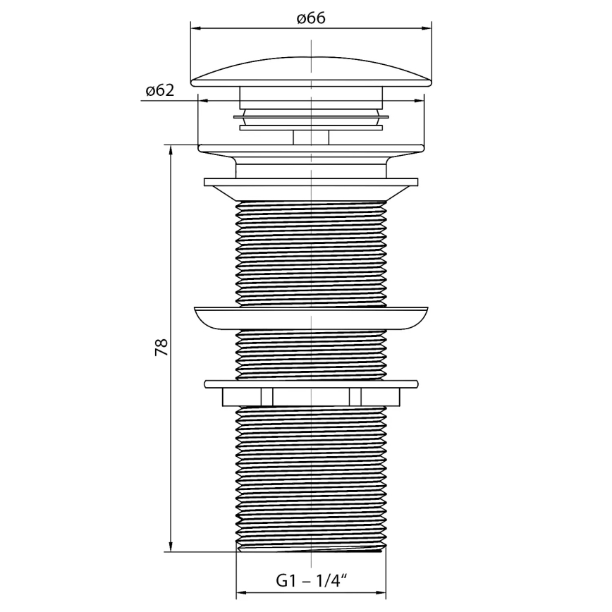 Sapho - Waschbeckenablauf BLOK Ø 6,6 cm carrata/weiß