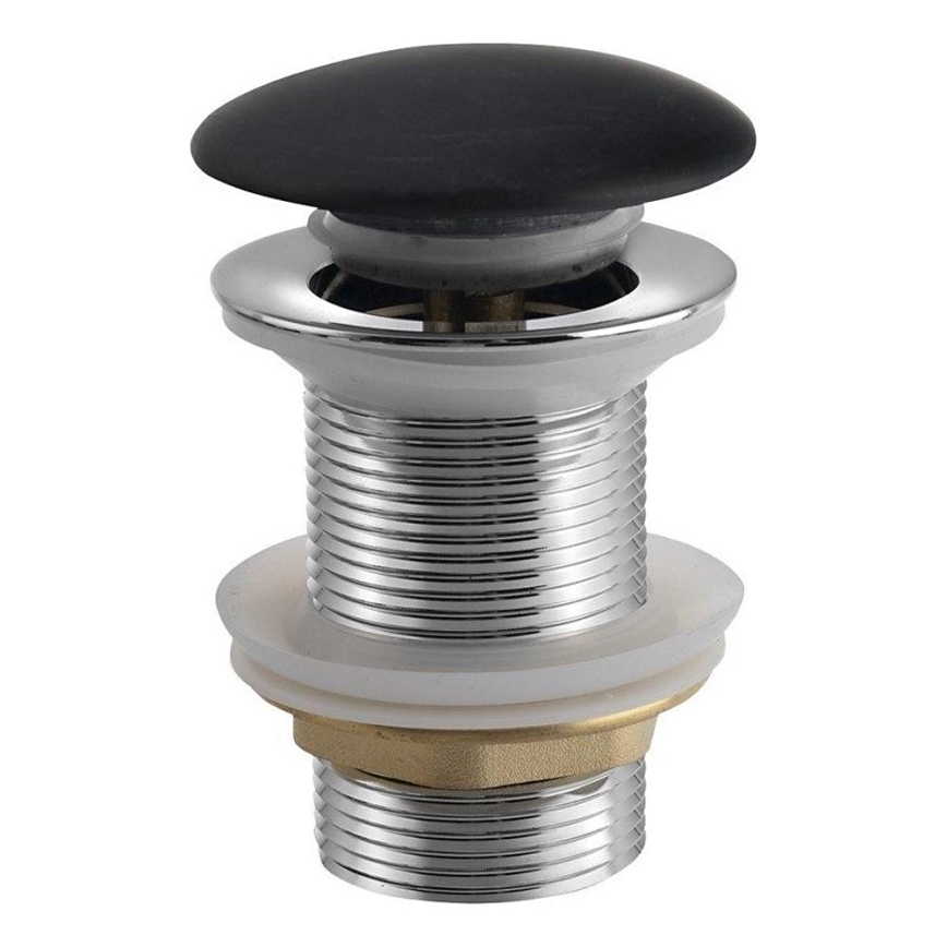 Sapho - Waschbeckenablauf Click-Clack BLOK Ø 6,7 cm Marquin/matt schwarz