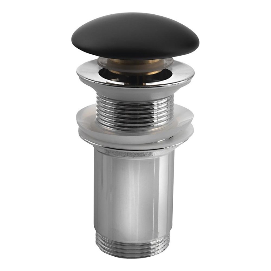 Sapho - Waschbeckenablauf Ø 7 cm matt-schwarz / glänzender Chrom