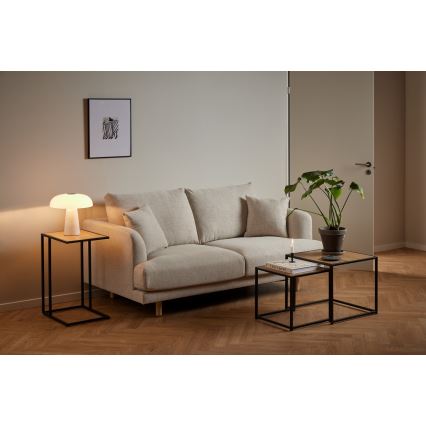 Set aus 2 Couchtischen SARON Eiche/Schwarz