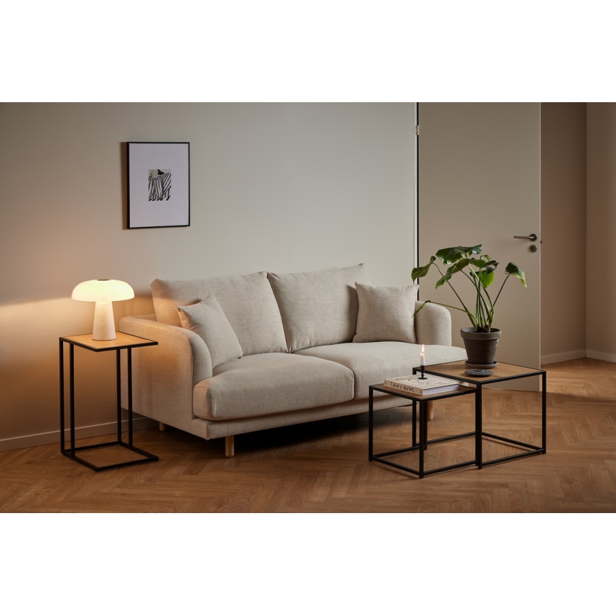 Set aus 2 Couchtischen SARON Eiche/Schwarz