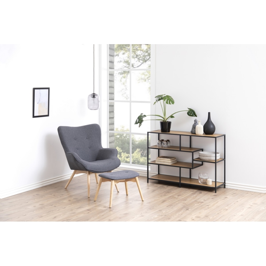 SARON Bücherregal Eiche/Schwarz