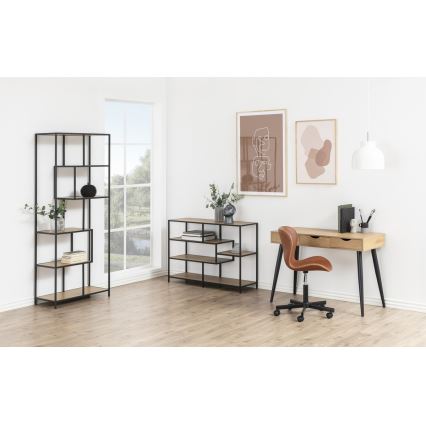 SARON Bücherregal Eiche/Schwarz