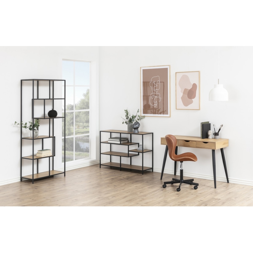 SARON Bücherregal Eiche/Schwarz