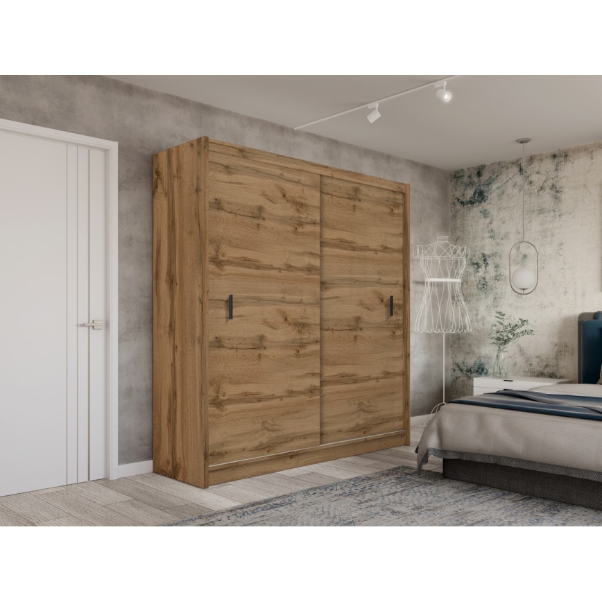 Schwebetürenschrank SAPHIRA 203x215 cm Wotan-Eiche