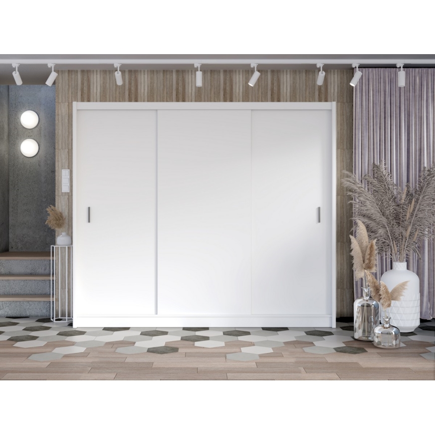 Kleiderschrank mit Schiebetüren SAPHIRA 250x215 cm Weiß