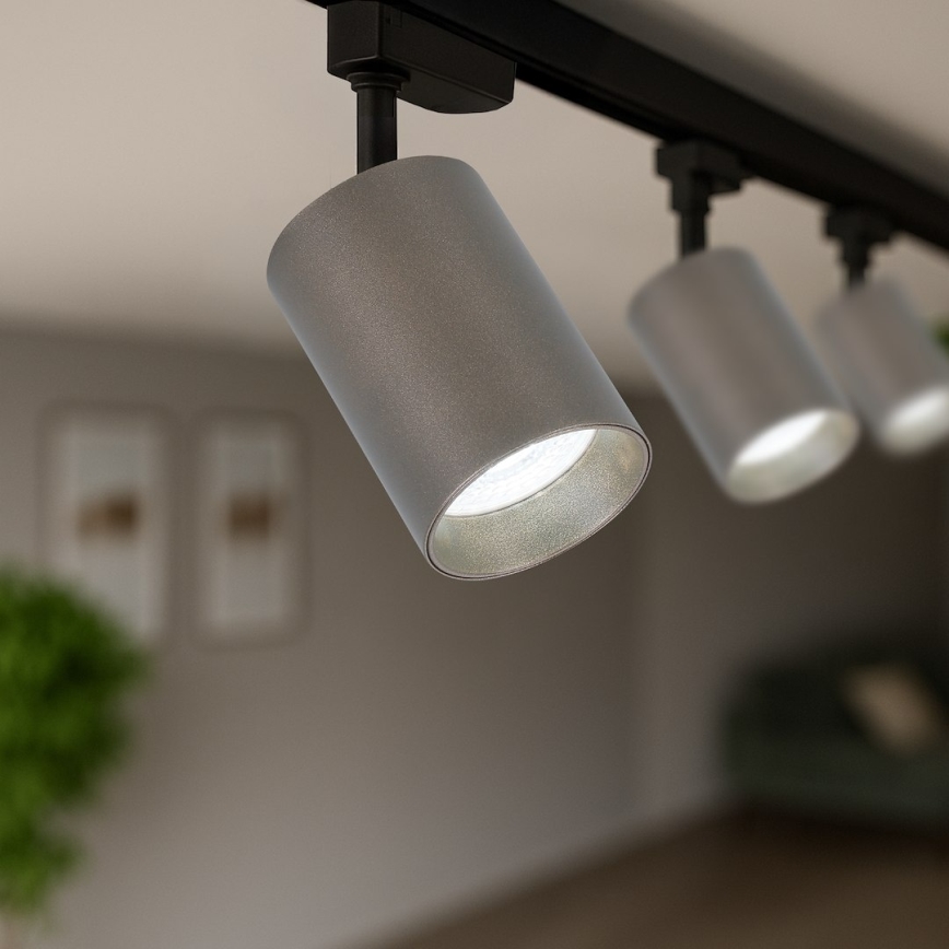 Schienenstrahler für 1-phasiges PIPE-Schienensystem, 1xGU10/10W/230V, Braun