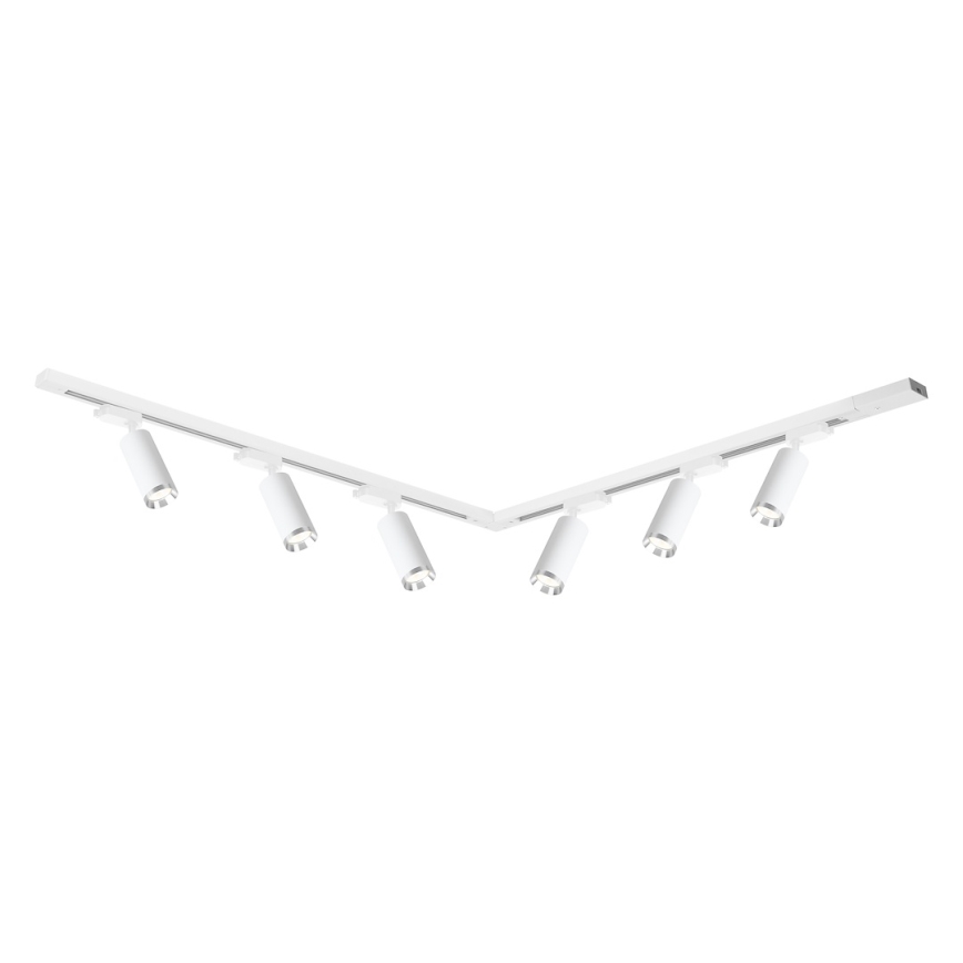 Schienenstrahler im MICA-Lichtschienensystem 6xGU10/10W/230V weiß/mattchrom