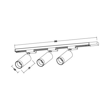 Schienenstrahler im Schienensystem MICA 3xGU10/10W/230V schwarz/gold