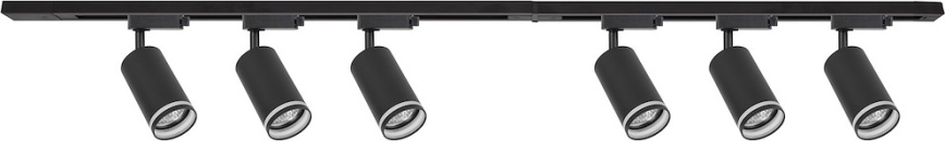 Schienenstrahler im Schienensystem PIPE 6xGU10/10W/230V schwarz