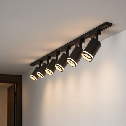 Schienenstrahler im Schienensystem PIPE 6xGU10/10W/230V schwarz