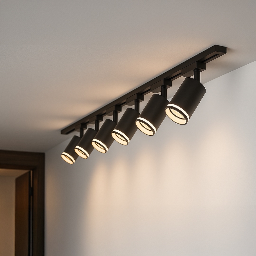 Schienenstrahler im Schienensystem PIPE 6xGU10/10W/230V schwarz