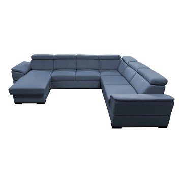 Schlafsofa mit universeller U-Ecke und Stauraum GRANADA blau