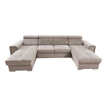 Schlafsofa mit universeller U-Ecke und Stauraum SALVADA Beige