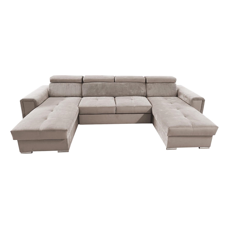 Schlafsofa mit universeller U-Ecke und Stauraum SALVADA Beige