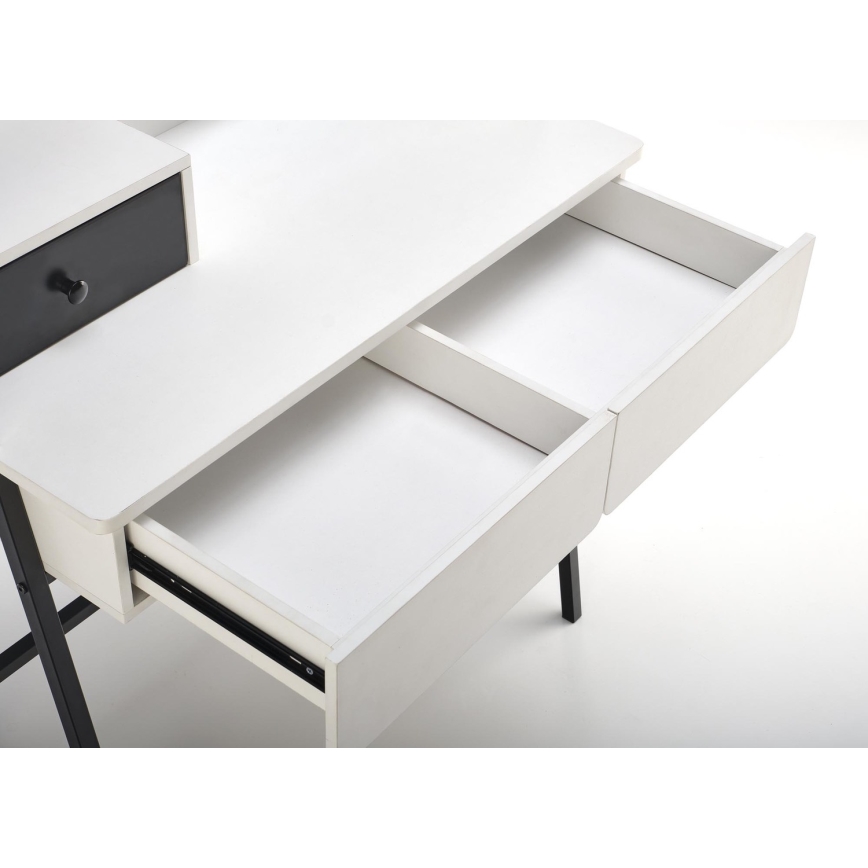 Schminktisch AGNES 120x80 cm weiß/schwarz
