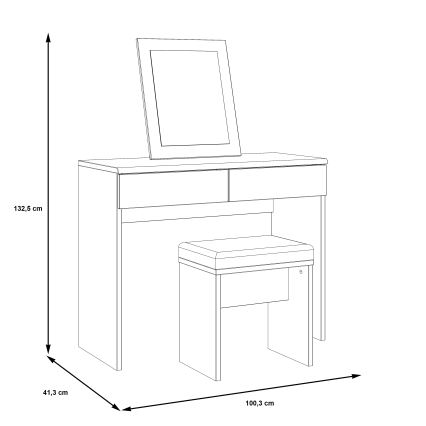 Schminktisch ERO + Hocker braun/schwarz