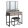 Schminktisch mit Hocker 28,6x42 cm FLORA grau/schwarz