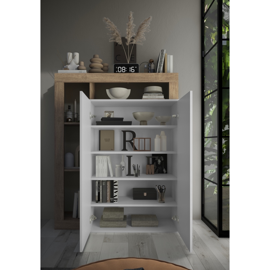 Schrank LENOR weiß/helle Eiche