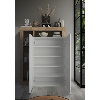 Schrank LENOR weiß/helle Eiche