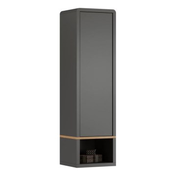 Schrank mit offener Ablage FRED Anthrazit/Eiche Artisan