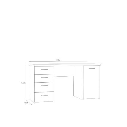 Schreibtisch ARENO Braun/Graphit
