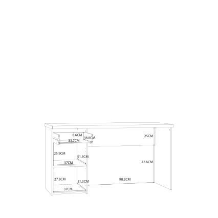 Schreibtisch GINO weiß/Sonoma-Eiche