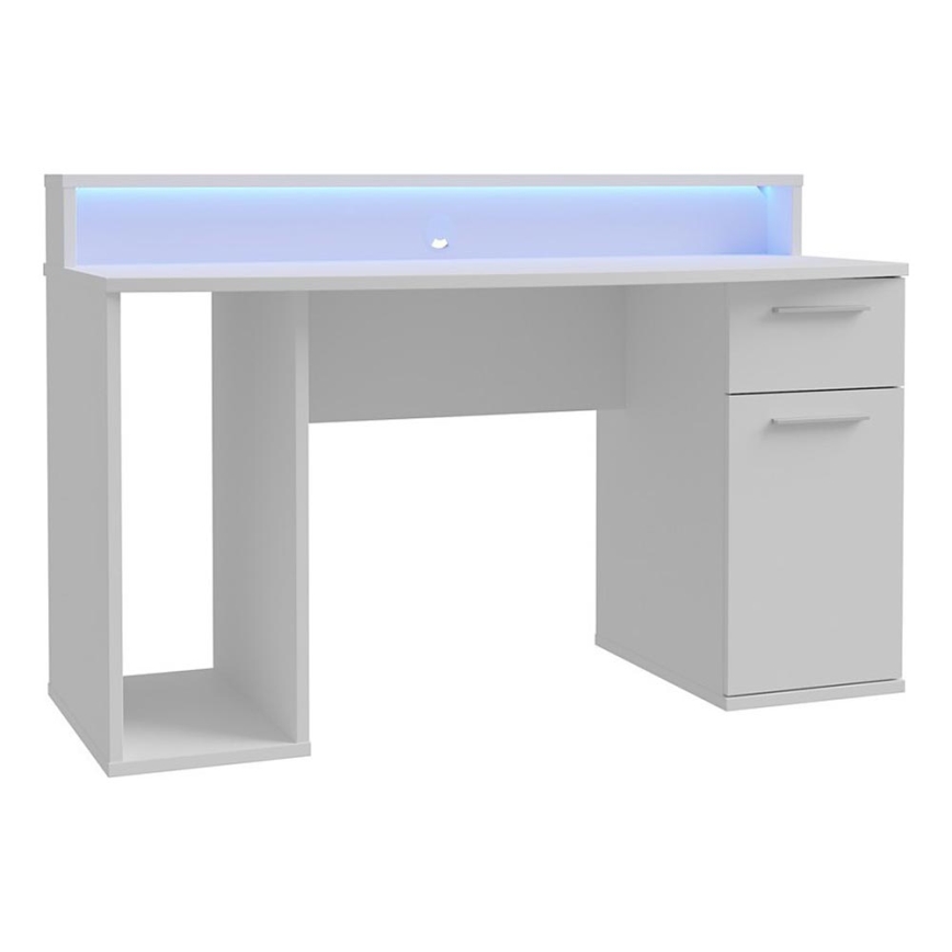 Schreibtisch IVAR mit LED-Beleuchtung, weiß