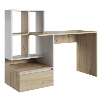 Schreibtisch mit Regal MARLO Artisan-Eiche/Weiß