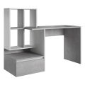 Schreibtisch mit Regal MARLO, Betongrau/Weiß