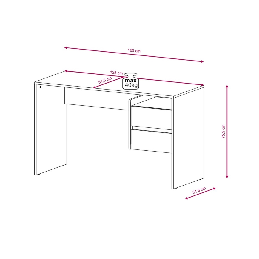 Schreibtisch mit Schubladen MARLO, Artisan-Eiche/Anthrazit