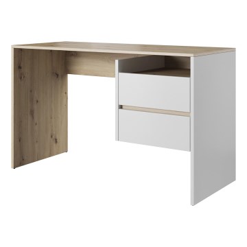 Schreibtisch mit Schubladen MARLO Eiche Artisan/Weiß