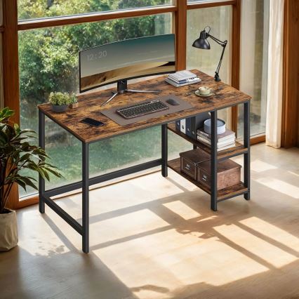 Schreibtisch SOLEA braun/schwarz