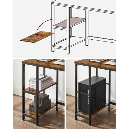 Schreibtisch SOLEA braun/schwarz