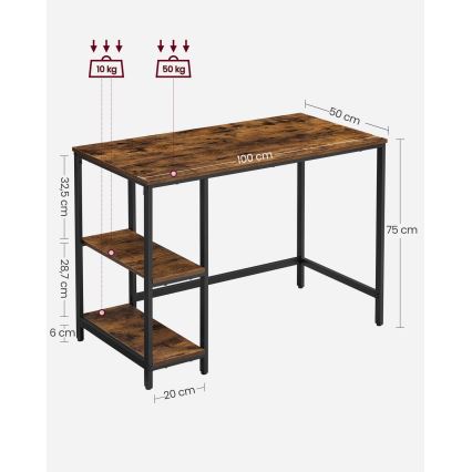 Schreibtisch SOLEA braun/schwarz