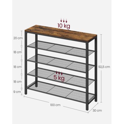 Schuhschrank DAVOR braun/schwarz