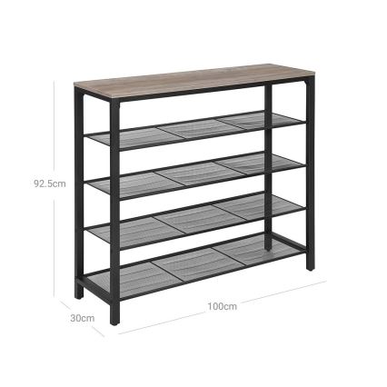 Schuhschrank DAVOR, grau/schwarz