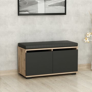 Schuhschrank DRAGO 42x80 cm schwarz/Nussbaum