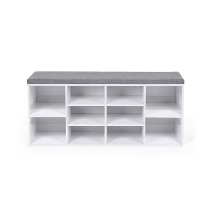 Schuhschrank VOREN weiß/grau