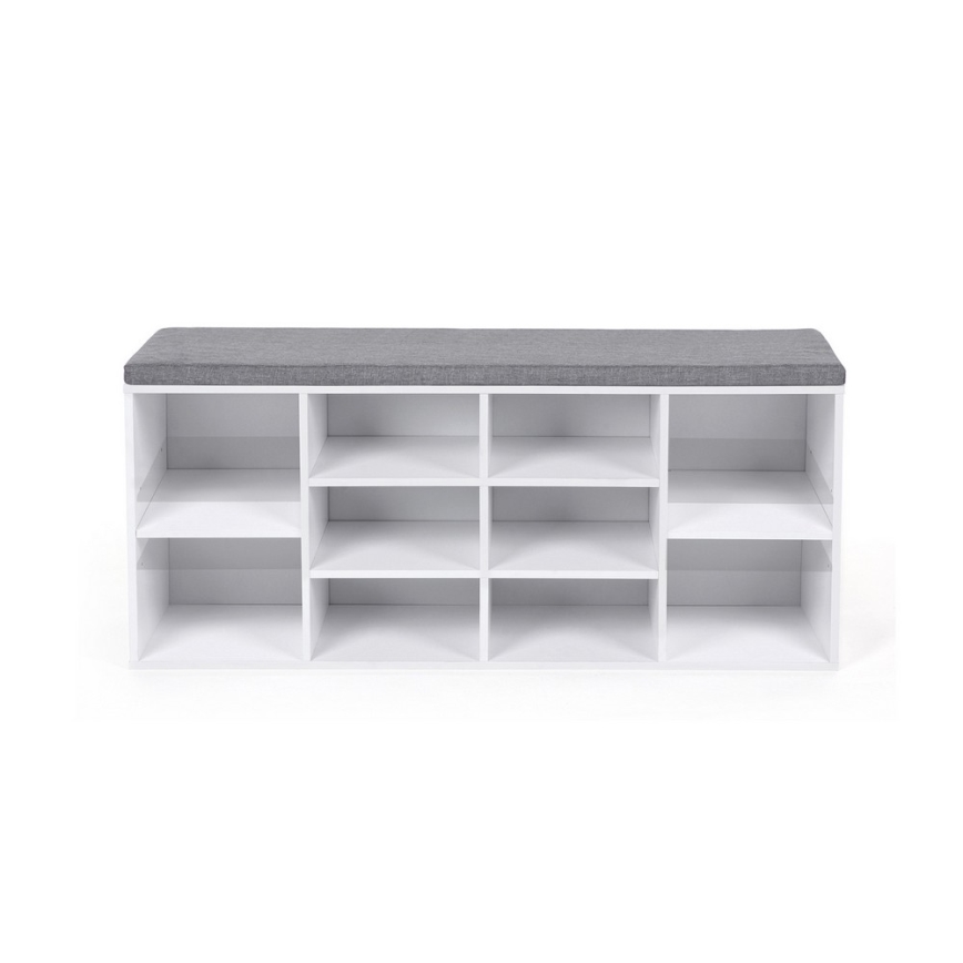 Schuhschrank VOREN weiß/grau